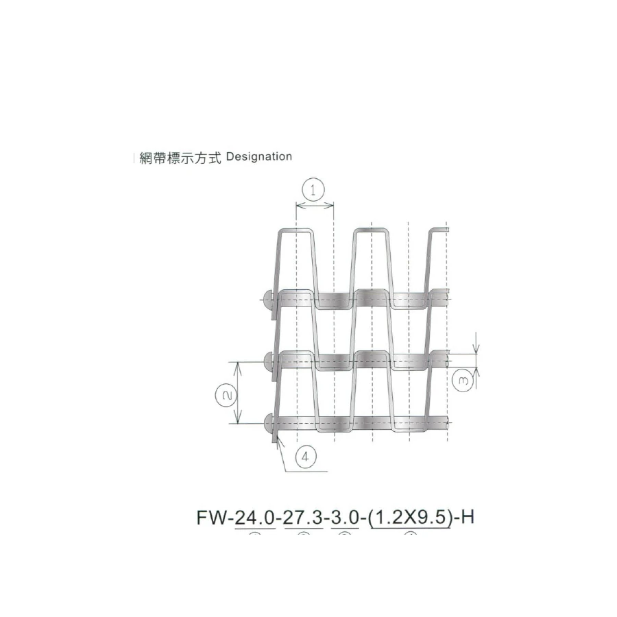 Flat Wire Conveyor Belt dimension drawing